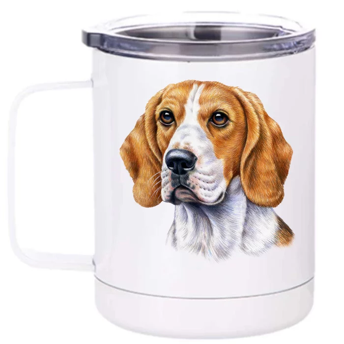 Beagle Face Front & Back 12oz Stainless Steel Tumbler Cup