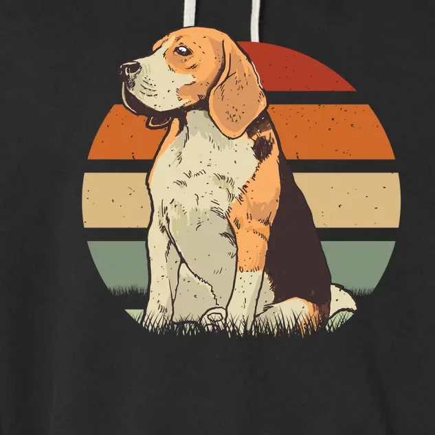 Beagle Retro Sunset Garment-Dyed Fleece Hoodie