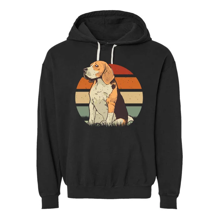 Beagle Retro Sunset Garment-Dyed Fleece Hoodie