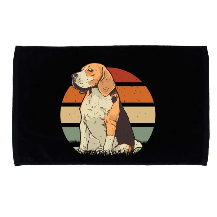 Beagle Retro Sunset Microfiber Hand Towel