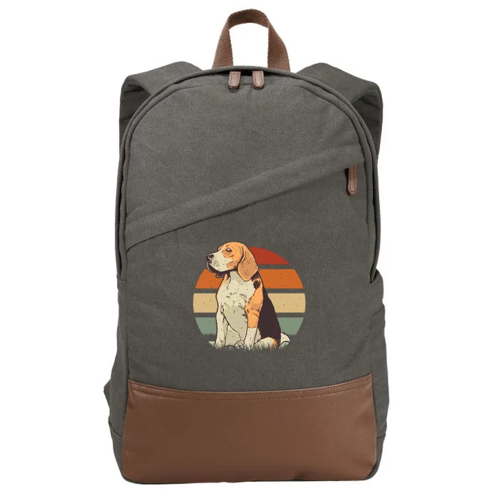 Beagle Retro Sunset Cotton Canvas Backpack