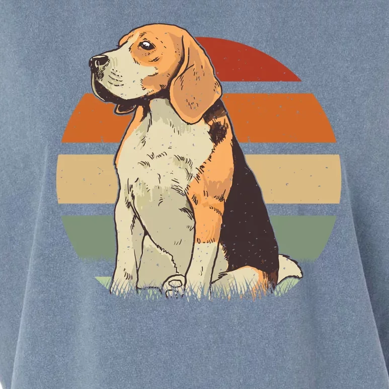 Beagle Retro Sunset Garment-Dyed Women's Muscle Tee