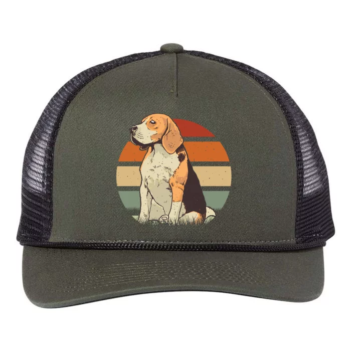 Beagle Retro Sunset Retro Rope Trucker Hat Cap