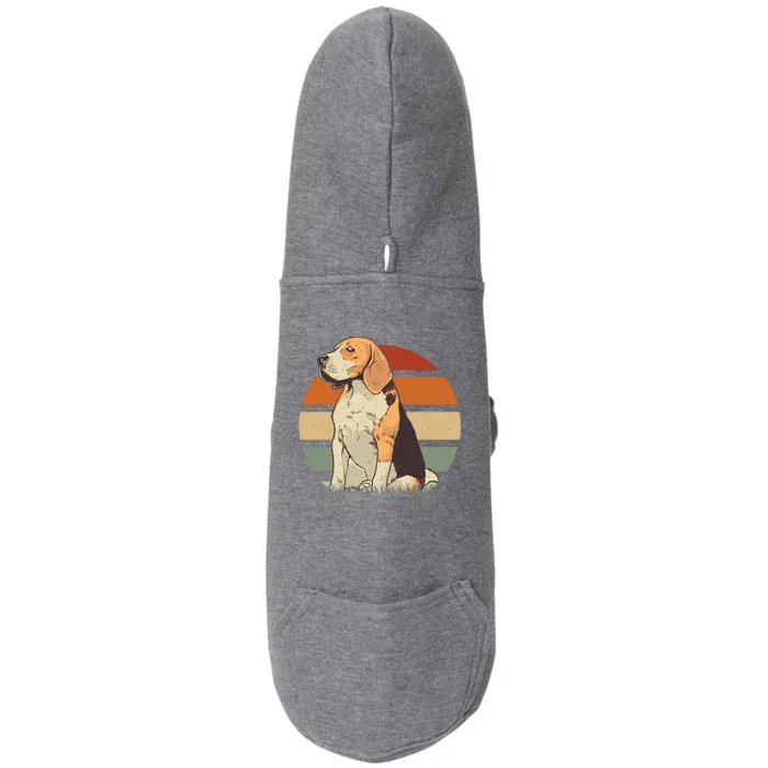 Beagle Retro Sunset Doggie 3-End Fleece Hoodie