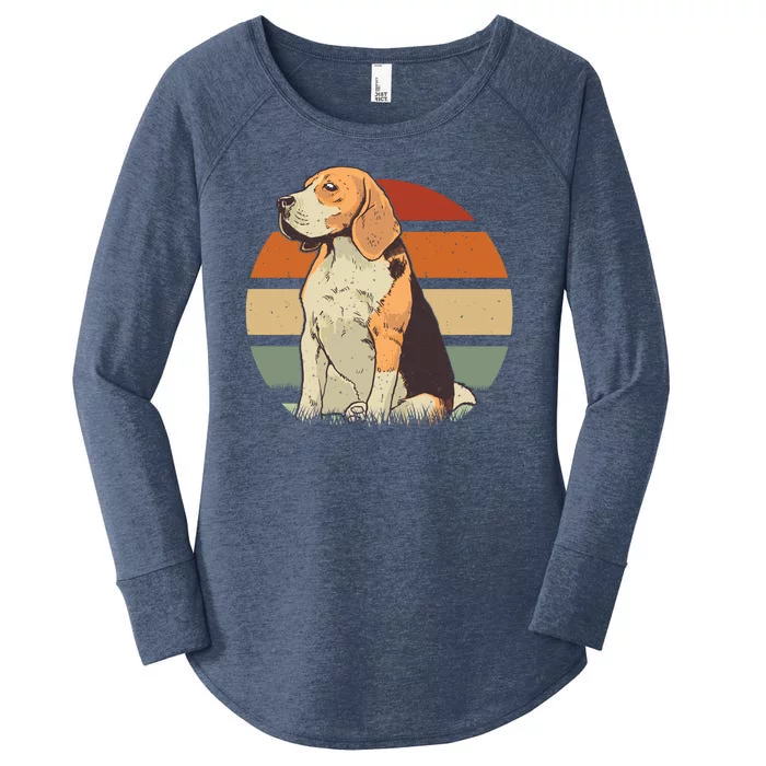 Beagle Retro Sunset Women's Perfect Tri Tunic Long Sleeve Shirt