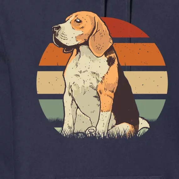 Beagle Retro Sunset Premium Hoodie