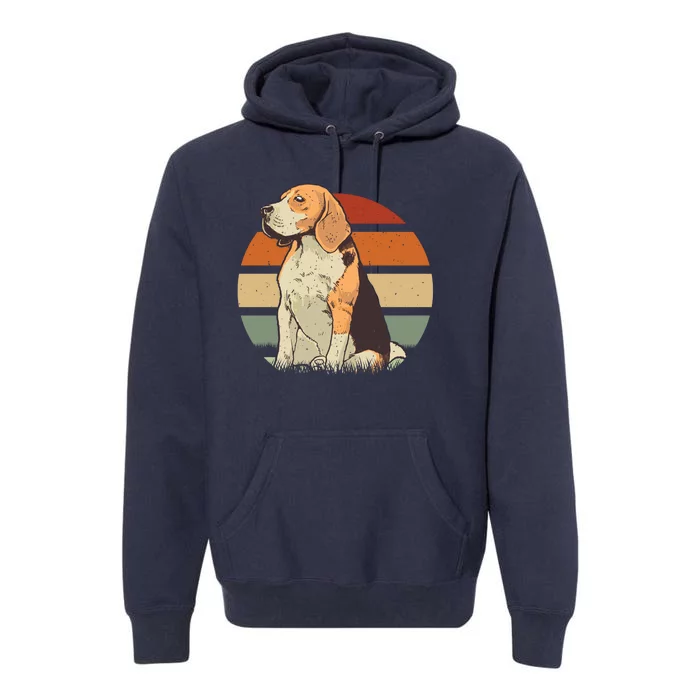 Beagle Retro Sunset Premium Hoodie