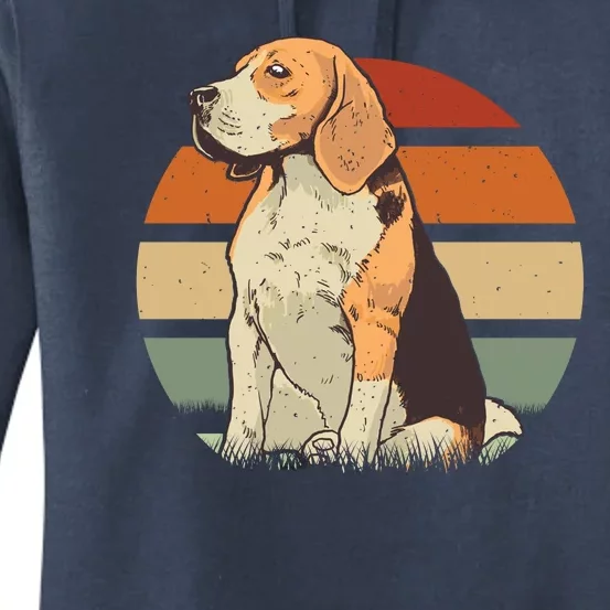 Beagle Retro Sunset Women's Pullover Hoodie