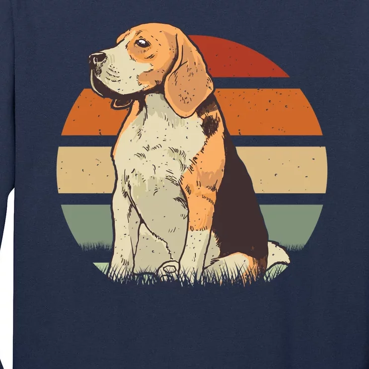 Beagle Retro Sunset Tall Long Sleeve T-Shirt