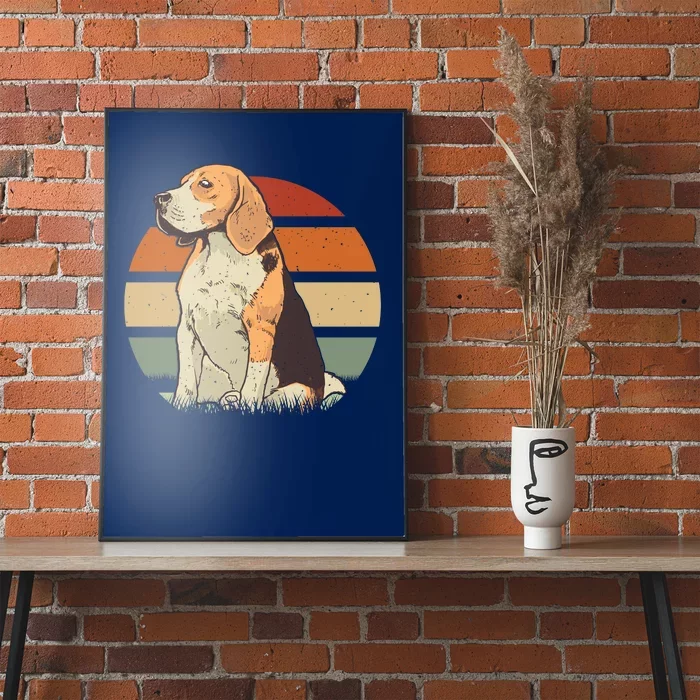 Beagle Retro Sunset Poster