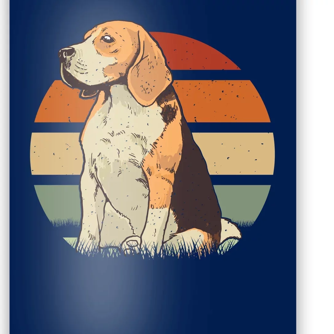 Beagle Retro Sunset Poster