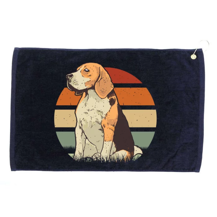 Beagle Retro Sunset Grommeted Golf Towel