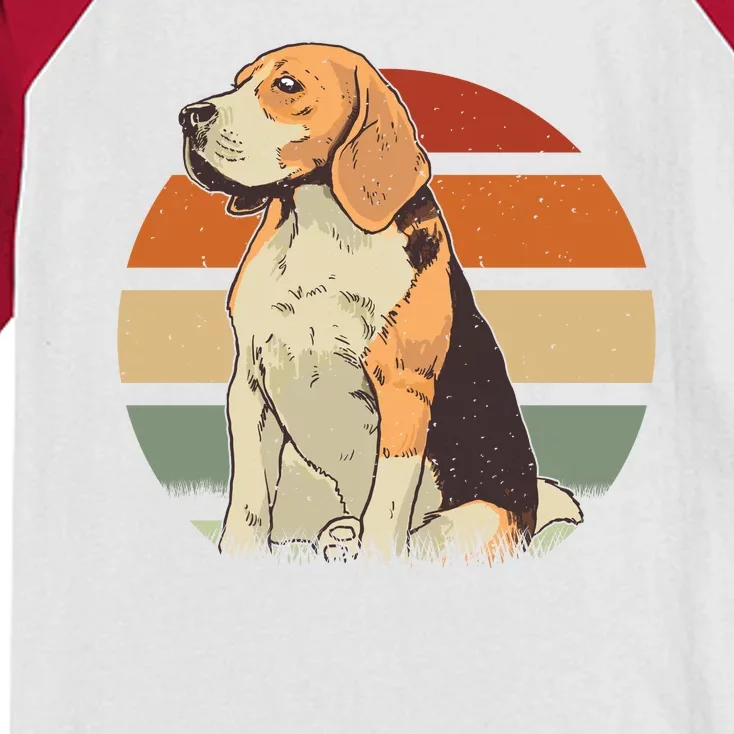 Beagle Retro Sunset Kids Colorblock Raglan Jersey