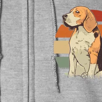 Beagle Retro Sunset Full Zip Hoodie