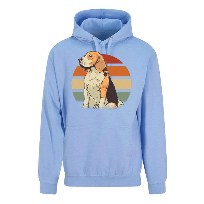 Beagle Retro Sunset Unisex Surf Hoodie