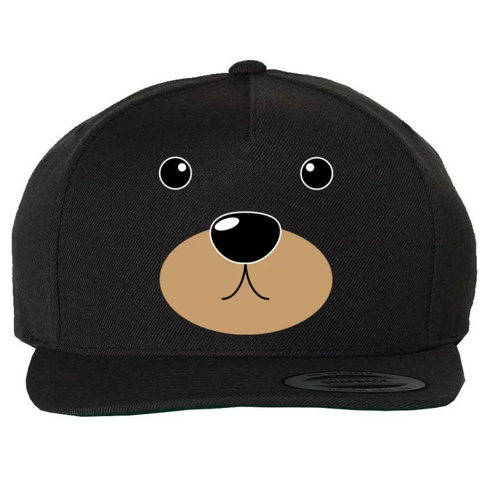 Bear Costume Face Wool Snapback Cap