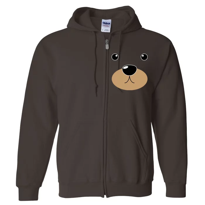 Bear Costume Face Full Zip Hoodie