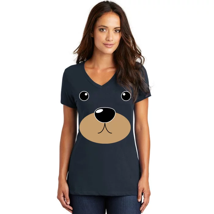 Bear Costume Face Women's V-Neck T-Shirt