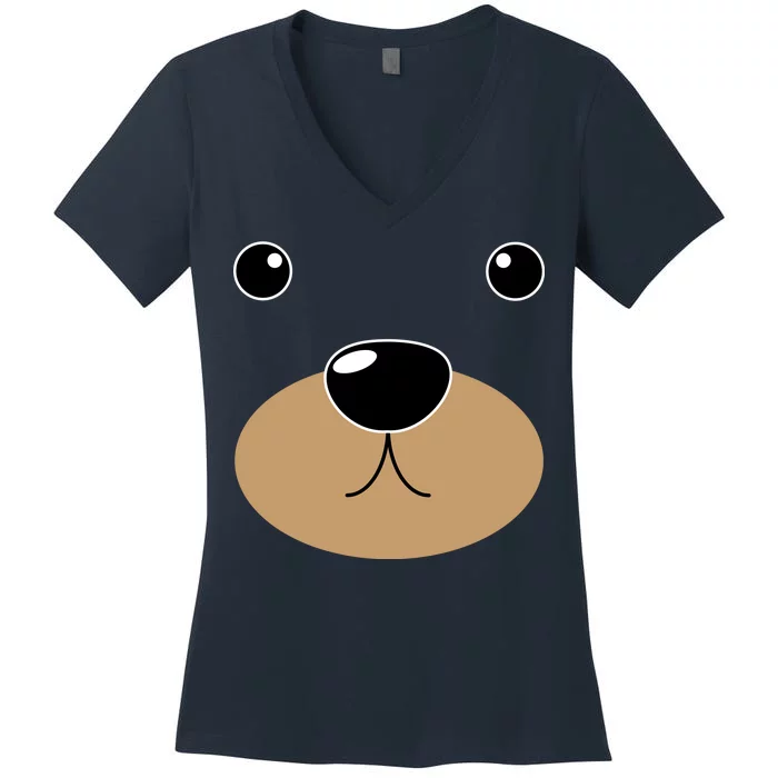 Bear Costume Face Women's V-Neck T-Shirt