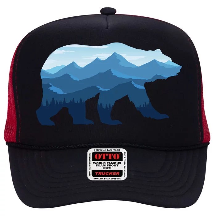 Bear Double Exposure Surreal Wildlife High Crown Mesh Trucker Hat