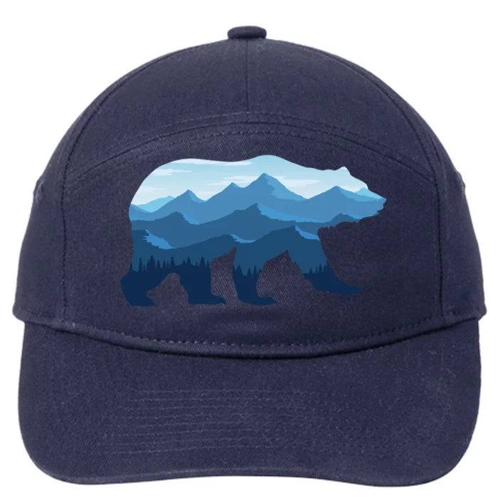 Bear Double Exposure Surreal Wildlife 7-Panel Snapback Hat