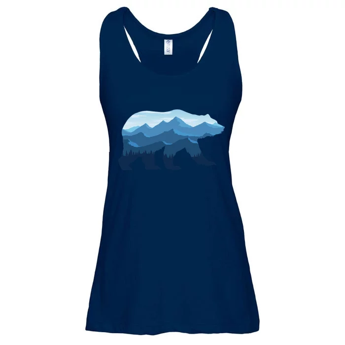 Bear Double Exposure Surreal Wildlife Ladies Essential Flowy Tank