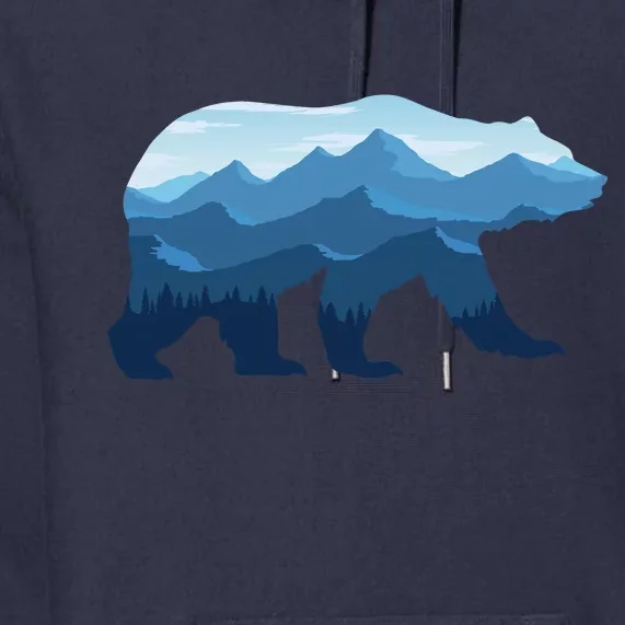 Bear Double Exposure Surreal Wildlife Premium Hoodie