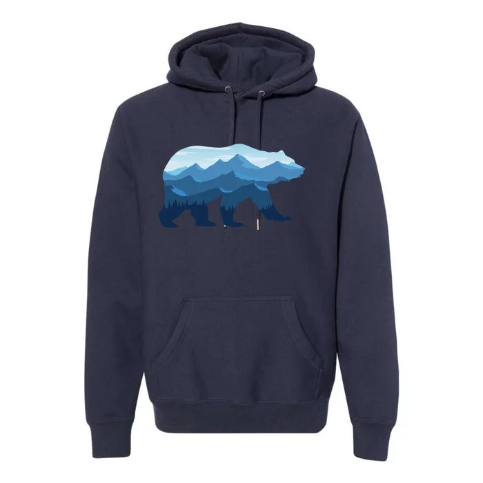 Bear Double Exposure Surreal Wildlife Premium Hoodie