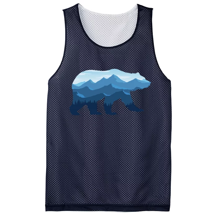 Bear Double Exposure Surreal Wildlife Mesh Reversible Basketball Jersey Tank