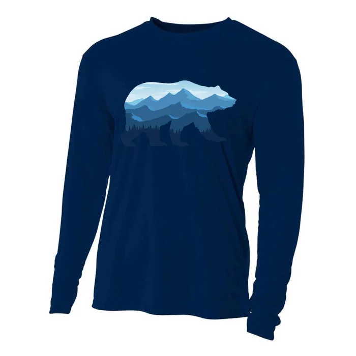 Bear Double Exposure Surreal Wildlife Cooling Performance Long Sleeve Crew