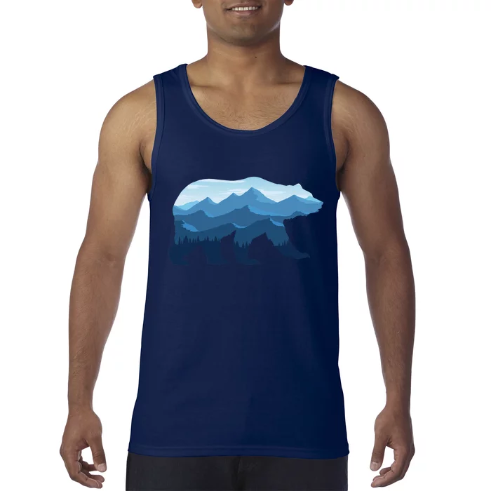 Bear Double Exposure Surreal Wildlife Tank Top