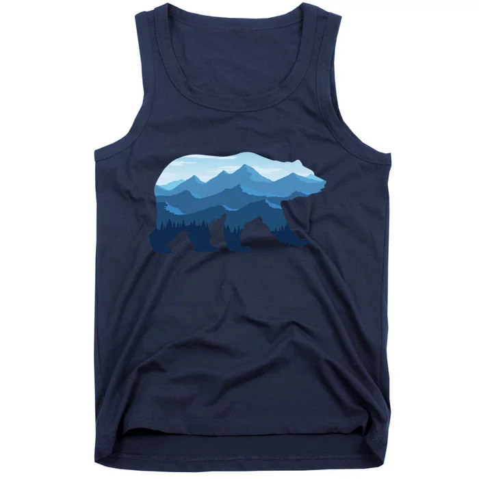 Bear Double Exposure Surreal Wildlife Tank Top