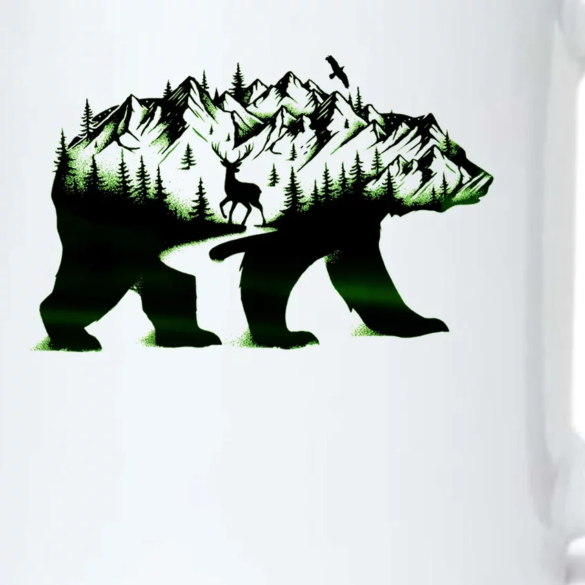 Bear Forest Deer Wilderness Mountains Black Color Changing Mug