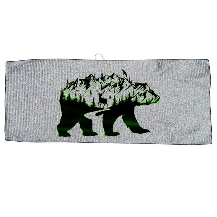 Bear Forest Deer Wilderness Mountains Large Microfiber Waffle Golf Towel