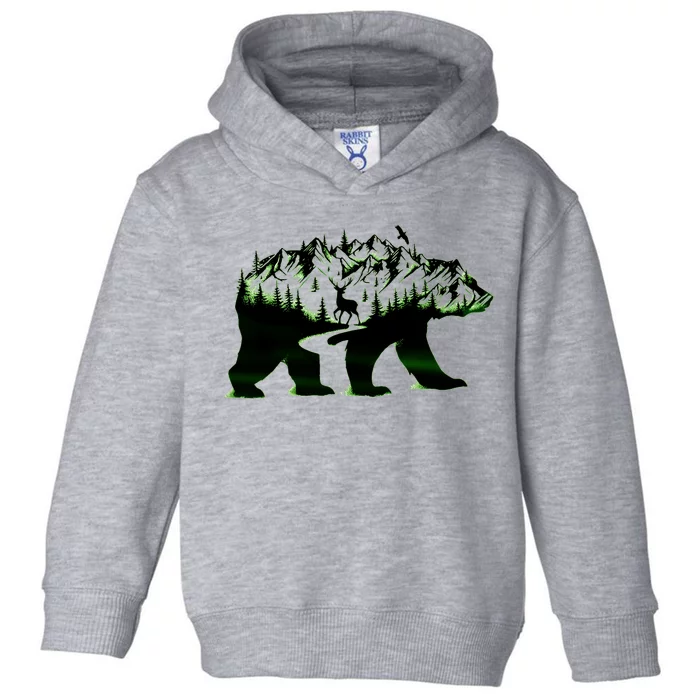 Bear Forest Deer Wilderness Mountains Toddler Hoodie