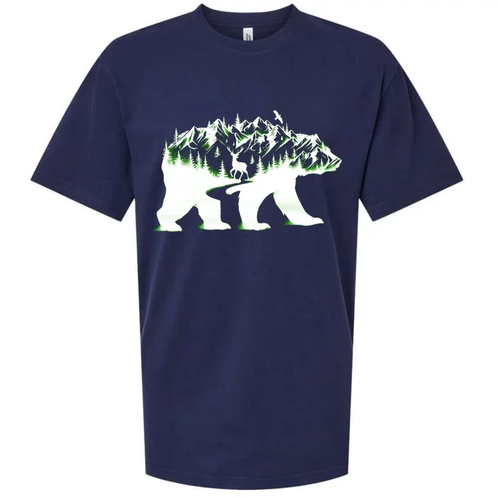 Bear Forest Deer Wilderness Mountains Sueded Cloud Jersey T-Shirt