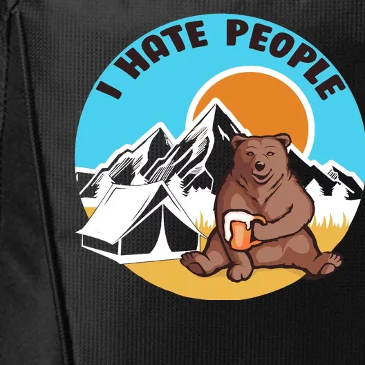 Bear Funny Camping I Hate People City Backpack