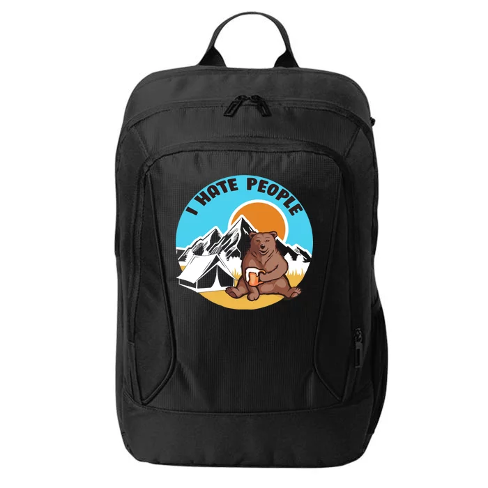 Bear Funny Camping I Hate People City Backpack