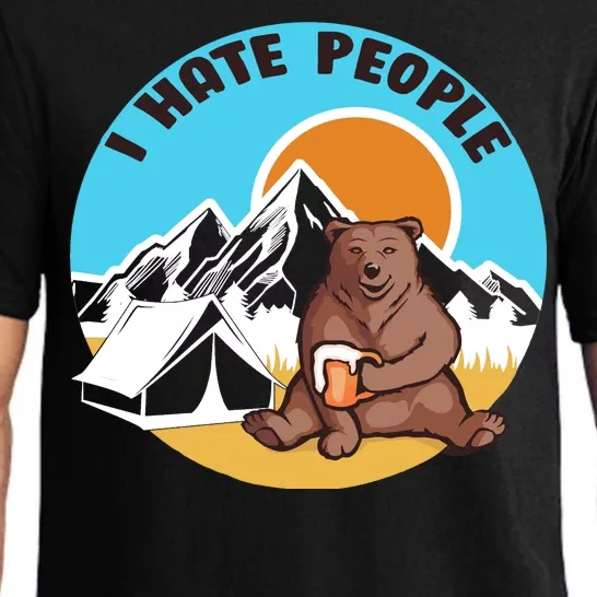 Bear Funny Camping I Hate People Pajama Set