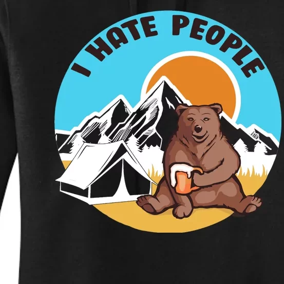 Bear Funny Camping I Hate People Women's Pullover Hoodie