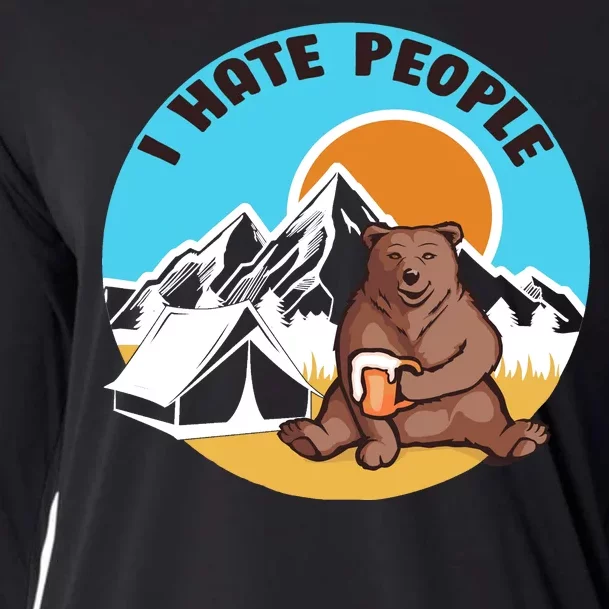 Bear Funny Camping I Hate People Cooling Performance Long Sleeve Crew