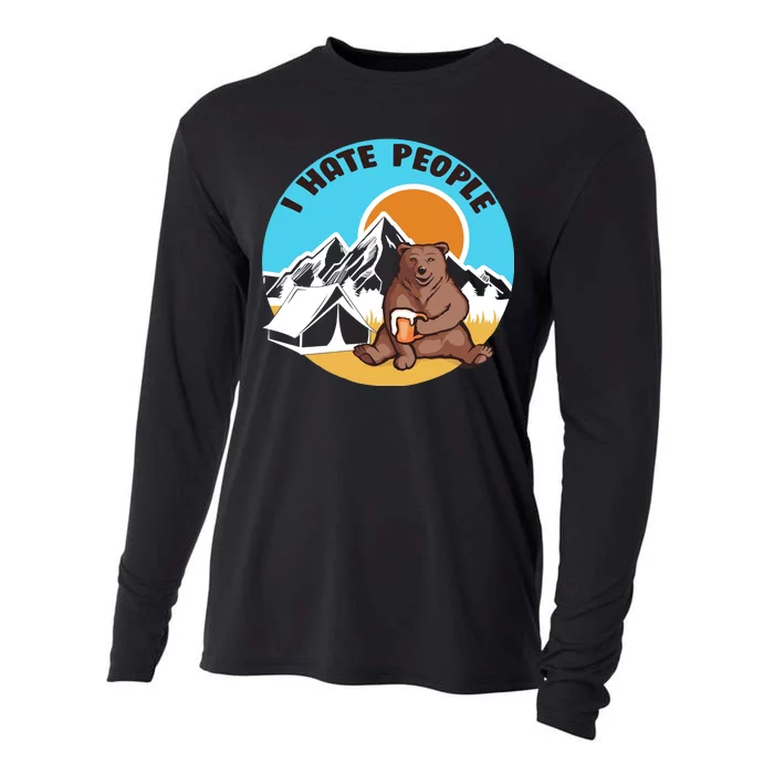 Bear Funny Camping I Hate People Cooling Performance Long Sleeve Crew