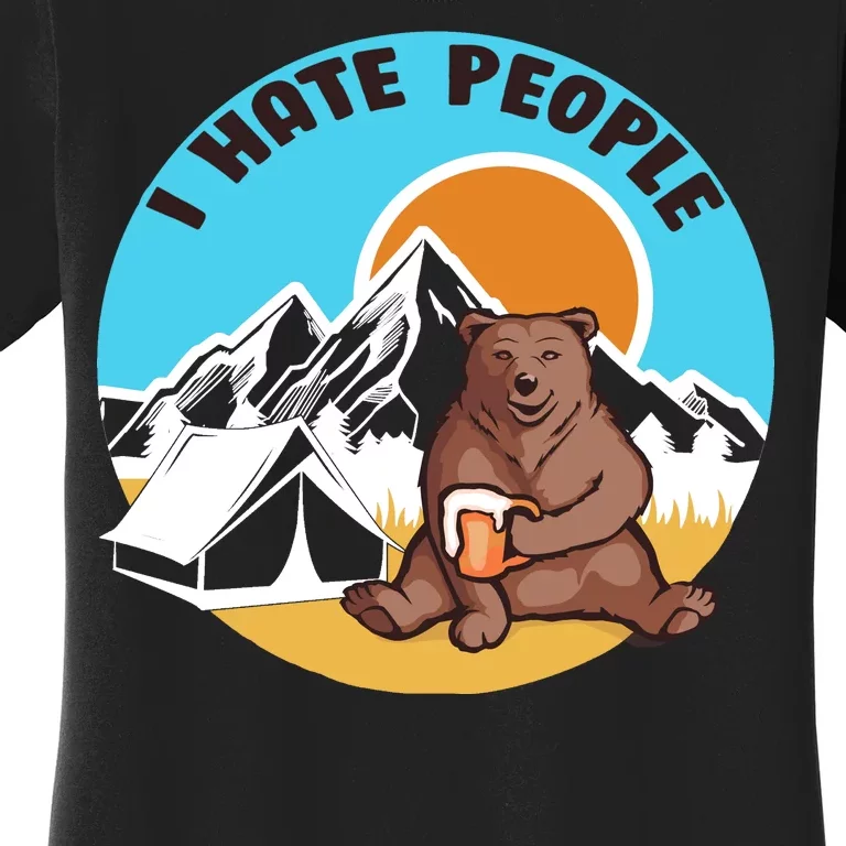 Bear Funny Camping I Hate People Women's T-Shirt