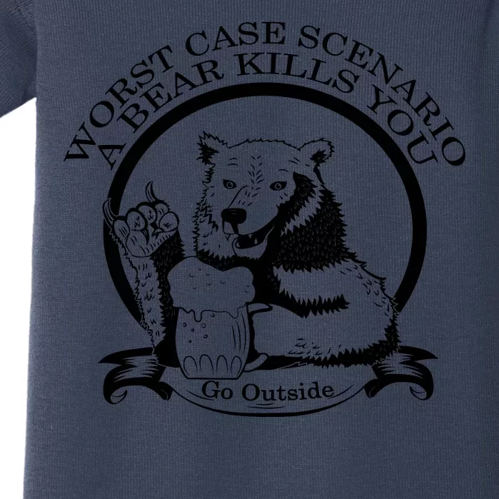 Bear Kills You Worst Scenario Go Outside Baby Bodysuit