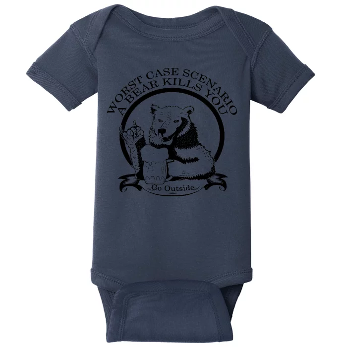 Bear Kills You Worst Scenario Go Outside Baby Bodysuit