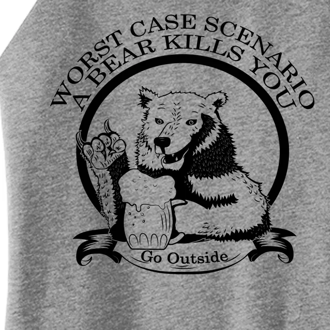 Bear Kills You Worst Scenario Go Outside Women’s Perfect Tri Rocker Tank