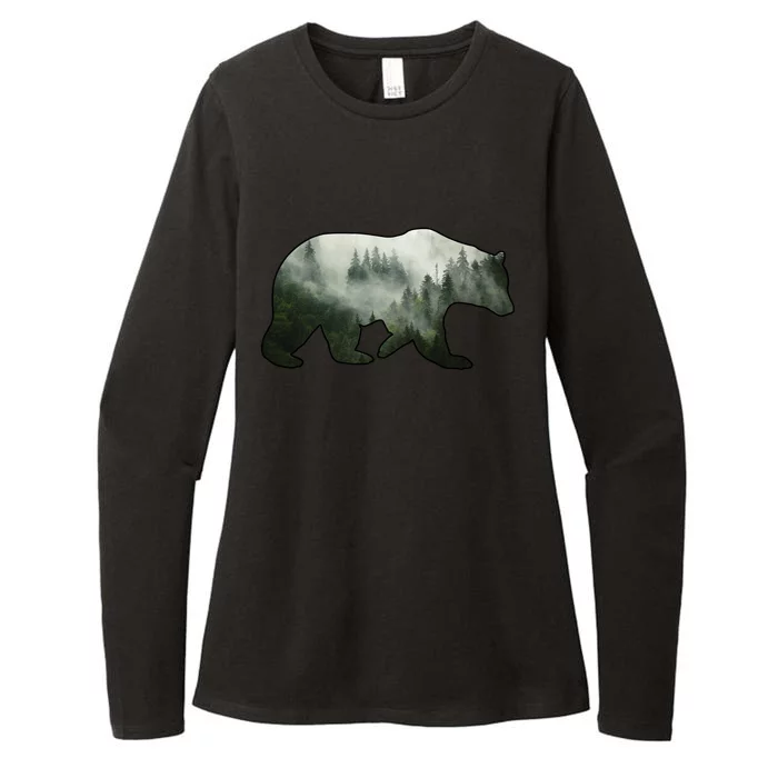 Bear Misty Forest Wilderness Womens CVC Long Sleeve Shirt