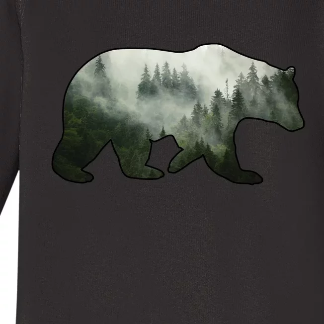 Bear Misty Forest Wilderness Baby Long Sleeve Bodysuit