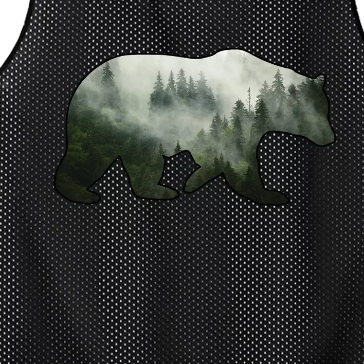 Bear Misty Forest Wilderness Mesh Reversible Basketball Jersey Tank