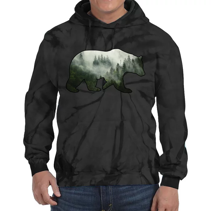 Bear Misty Forest Wilderness Tie Dye Hoodie